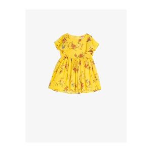 Koton Girl Yellow Short Sleeve Floral Dress vyobraziť