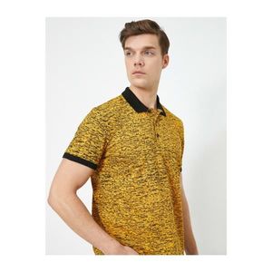 Koton Polo Neck Short Sleeve 100% Cotton Patterned T-Shirt vyobraziť