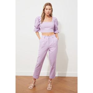 Trendyol Lilac Straight Cut Trousers vyobraziť