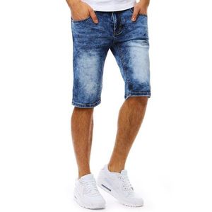 Men's denim shorts blue SX0785 vyobraziť