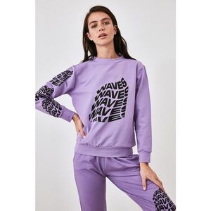 Trendyol Lila Print knitted Sweatshirt vyobraziť
