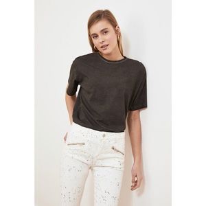 Trendyol Boyfriend Knitted T-Shirt WITH Anthracite Wash vyobraziť