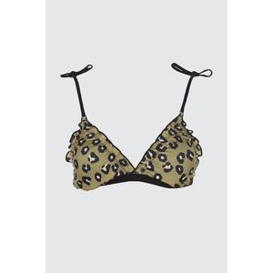 Trendyol Green Leopard Print Triangle Bikini Top vyobraziť