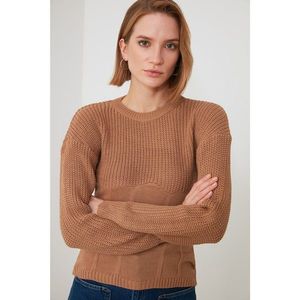 Trendyol Camel Knitting Detailed Knitwear Sweater vyobraziť
