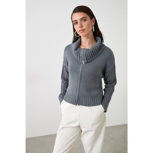 Trendyol Knitwear Cardigan WITH Gray Mesh Detail vyobraziť