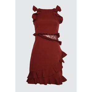 Trendyol Burgundy Lace Detail Dress vyobraziť