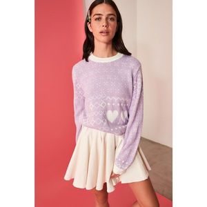 Trendyol Lila Jacquin Knitwear Sweater vyobraziť