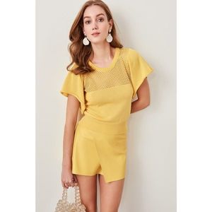 Trendyol Yellow Lace Summer-Sweater Sweaters vyobraziť