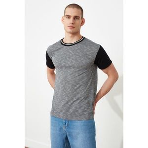 Trendyol Anthracite Men's Regular Fit Bike Collar Short Sleeve T-Shirt vyobraziť