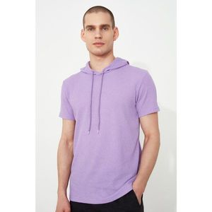 Trendyol Lila Men's Short Sleeve Hooded T-Shirt vyobraziť