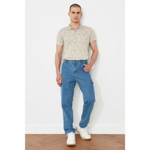 Trendyol Blue Men's Relax Cargo Jeans vyobraziť