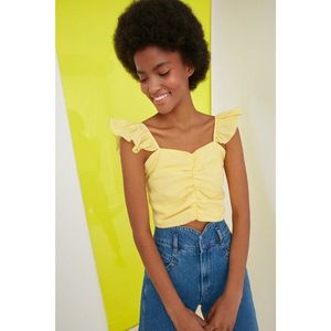 Trendyol Yellow Ruffle Blouse vyobraziť