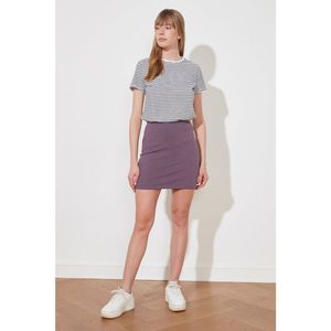 Trendyol Purple Basic Mini Knitted Skirt vyobraziť