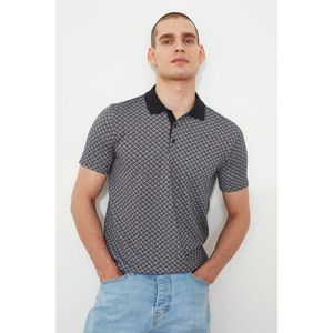 Trendyol Anthracite Male Slim Fit Short Sleeve Jacquard Süprem Polo Neck T-shirt vyobraziť