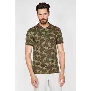 Koton Men's Green Polo Neck Short Sleeve Patterned T-Shirt vyobraziť
