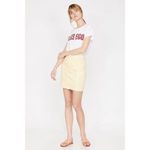 Koton Women's Yellow Normal Waist Mini Pocket Detailed Skirt vyobraziť