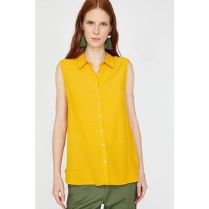 Koton Women's Yellow Button DetailEd Shirt vyobraziť