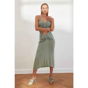Trendyol Mint Ruffle Detail Knitwear Dress vyobraziť