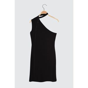 Trendyol Black Choker Collar Knitted Dress vyobraziť