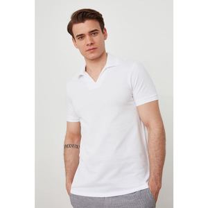 Trendyol White Male Regular Fit Short Sleeve Polo Neck T-shirt vyobraziť