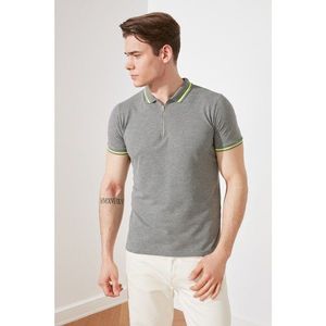 Trendyol Gray Men's Polo Neck T-shirt vyobraziť