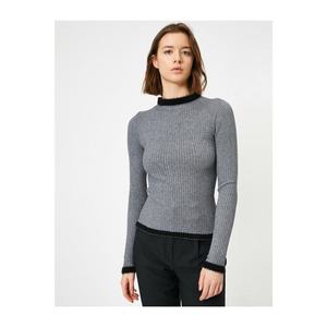 Koton Women's Grey Bike Collar Sweater vyobraziť