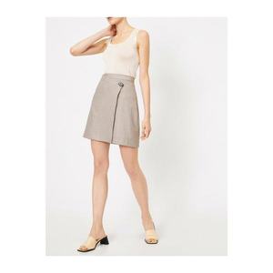 Koton Women's Beige Button Detailed Skirt vyobraziť