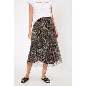 Koton Women's Ecru Normal Waist Comfortable Cut Midi Skirt vyobraziť