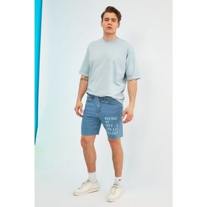 Trendyol Blue Men's Printed Regular Fit Shorts & Bermuda vyobraziť