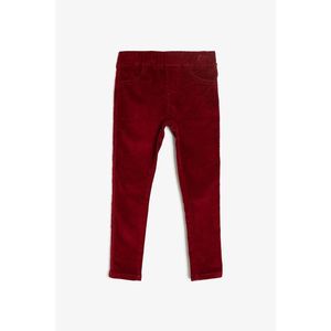 Koton Girl's Canvas Trousers Red vyobraziť