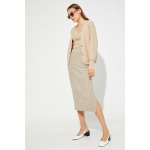 Koton Women Brown Skirtly Yours by Melis Agazat Braided Pencil Skirt vyobraziť