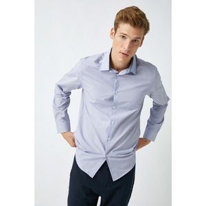 Koton Men's Navy Classic Collar Long Sleeve Shirt vyobraziť