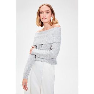 Trendyol Grey Carmen Collar Knitwear Sweater vyobraziť