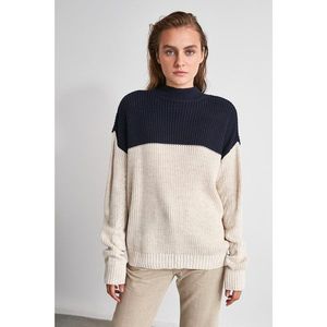 Trendyol Ekru Color Block sweater vyobraziť