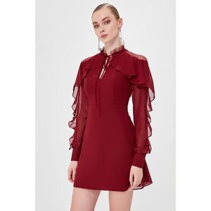 Trendyol Burgundy Flywheel Detailed Dress vyobraziť