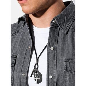 Ombre Clothing Men's necklace on the leather strap A359 vyobraziť