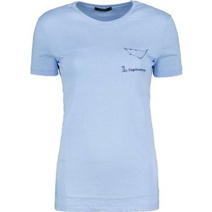 Trendyol Blue Capricorn Zodiac Embroidered Basic Knitted T-Shirt vyobraziť