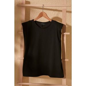Trendyol Black Wattle Basic Knitted T-Shirt vyobraziť