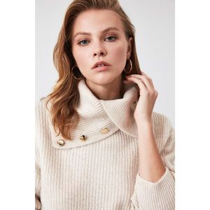 Trendyol Stone Side Double-Use Button Knit Sweater vyobraziť