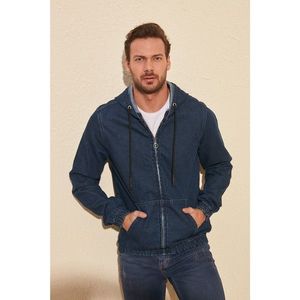 Trendyol Indigo Men's Zip Hooded Denim Jacket vyobraziť