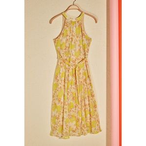 Trendyol Yellow Belt floral patterned Halter Neck Line Dress vyobraziť