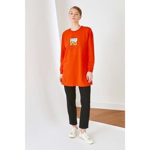 Trendyol Orange Printed Knitted Sweatshirt vyobraziť