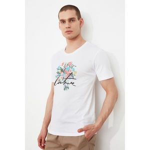 Trendyol White Men's T-Shirt vyobraziť