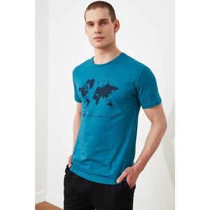 Trendyol Blue Men's Regular Fit Short Sleeve T-Shirt vyobraziť
