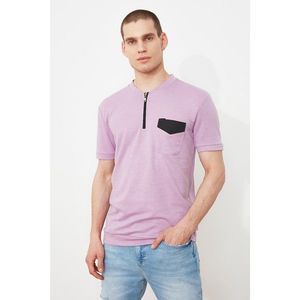 Trendyol Lila Men's Regular Fit Short Sleeve Pocket Detailed T-Shirt vyobraziť