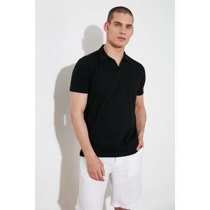 Trendyol Black Men's Short Sleeve Slim Fit Polo Collar T-shirt vyobraziť