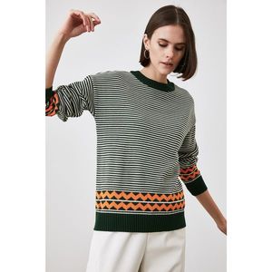 Trendyol Emerald Striped Knitwear Sweater vyobraziť