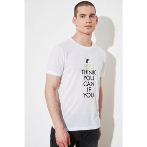 Trendyol White Men's Regular T-Shirt vyobraziť