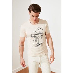 Trendyol Ten Men's Slim Fit Short Sleeve Piano Printed T-Shirt vyobraziť