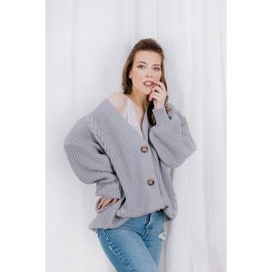 Lemoniade Woman's Cardigan Ls327 Gray vyobraziť